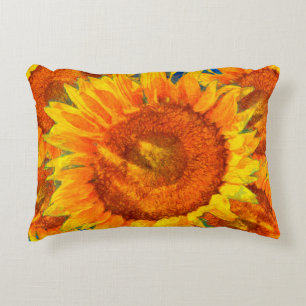 Cojín Decorativo Arreglo de girasoles. imitación al estilo Van Gogh