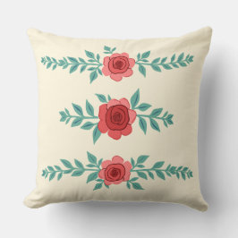 Cojín Decorativo Arreglo de Rosa de fronteras