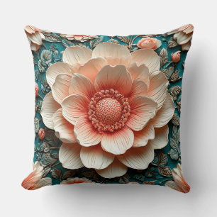 Cojín Decorativo Arreglo floral 3D artístico