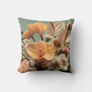 Cojín Decorativo Arreglo floral de Anthurium y tropicales