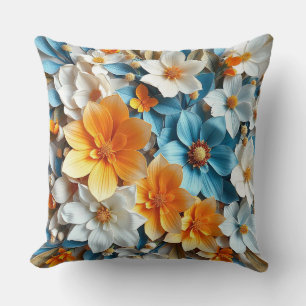 Cojín Decorativo 🌸 Arreglo Floral Vibrante Acento de Decoración de