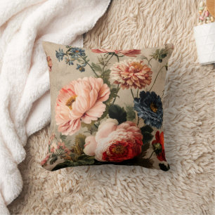Cojín Decorativo Arreglo Floral Vintage Vibrante