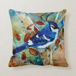Cojín Decorativo Arrendajo azul en el árbol