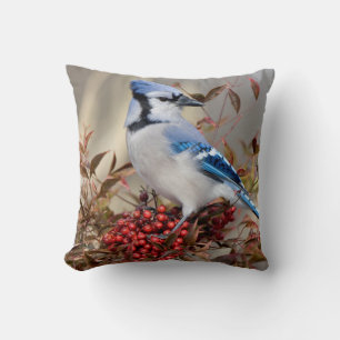 Cojín Decorativo Arrendajo azul en Nandina Heavenly Bamboo