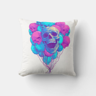 Cojín Decorativo Arriba y hueso � Calavera flotante divertida