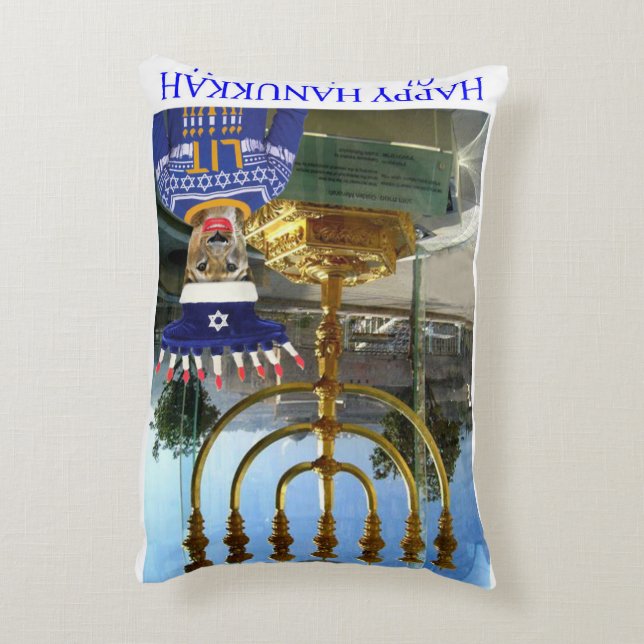 Cojín Decorativo arrojar rectángulo de almohada. Feliz Hanukkah. le (Atrás (Vertical))