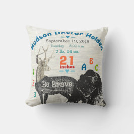 Cojín Decorativo Arrow Boy Forest Nursery Baby Birth Stat Bear Deer