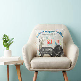 Cojín Decorativo Arrow Boy Forest Nursery Baby Birth Stat Bear Deer
