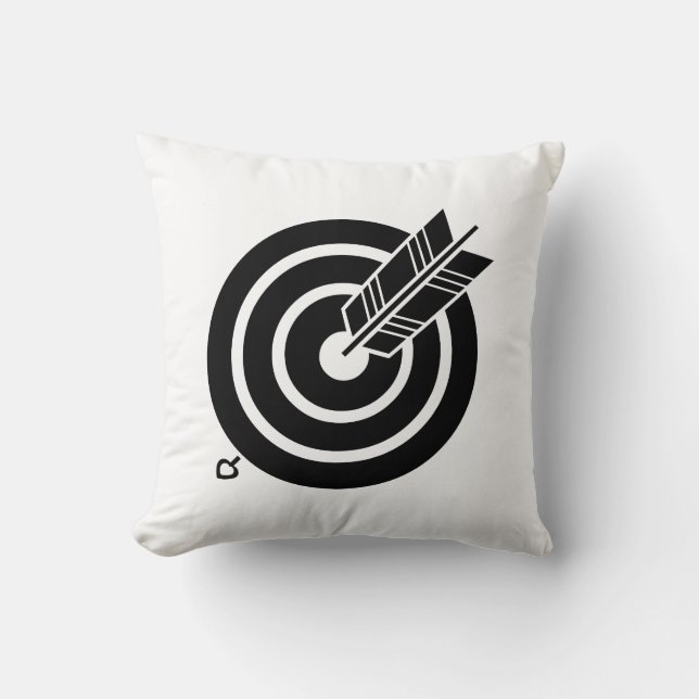 Cojín Decorativo Arrow golpeó un blanco redondo (Anverso)