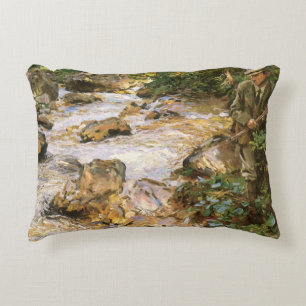 Cojín Decorativo Arroyo de truchas en el Tirol por John Singer Sarg