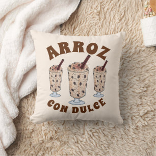 Cojín Decorativo Arroz con Dulce Pudding De Cocinero Puertorriqueño