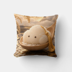 Cojín Decorativo Arroz Dorado Cuchara de Madera Luna Quietud