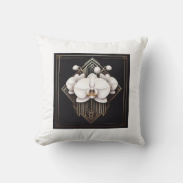 Cojín Decorativo Art Deco de Flor Blanca