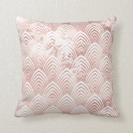 Cojín Decorativo Art Decó Escala Copper Rosa Blanca Oro Mármol rosa