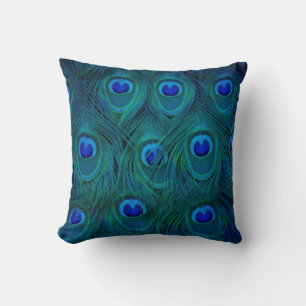 Cojín Decorativo Art Deco Feather Verde azulado Verde Peacock