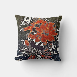 Cojín Decorativo Art Deco Flores Modernas Rojo Floral - Pillow