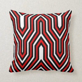 Cojín Decorativo Art déco geométrico - rojo, blanco y negro
