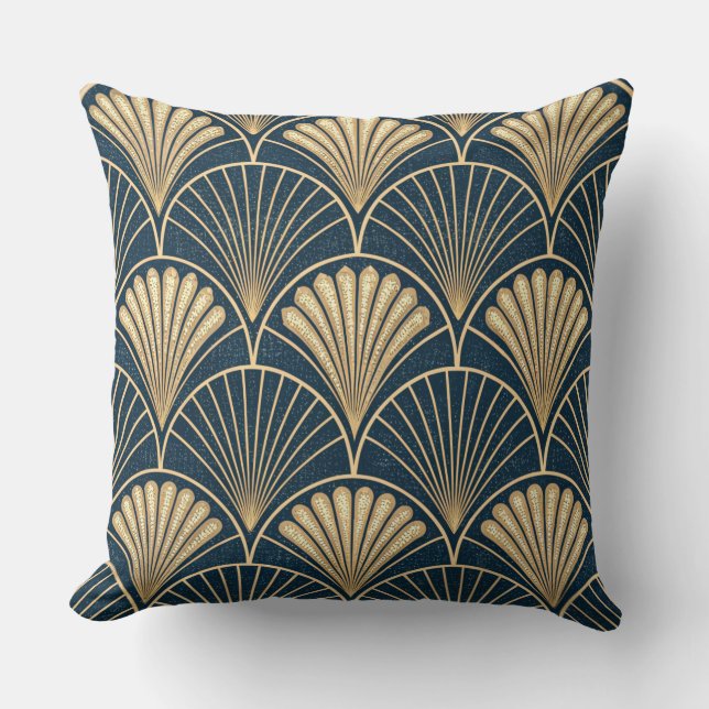 Cojín Decorativo Art Deco Gold And Navy  (Anverso)
