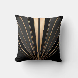 Cojín Decorativo Art Deco Gold Fan Geometric Elegance