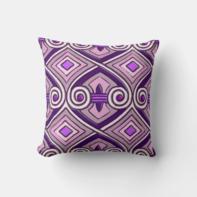 Cojín Decorativo Art Deco hace Persia (Púrpura Brillante) (Anverso)
