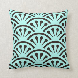 Cojín Decorativo Art Deco Japón (Aqua + Negro)