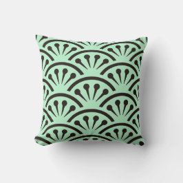 Cojín Decorativo Art Deco Japón (Mint Green + Black)