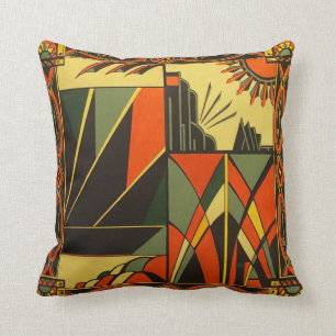 Cojín Decorativo Art Deco Naranja Cushion
