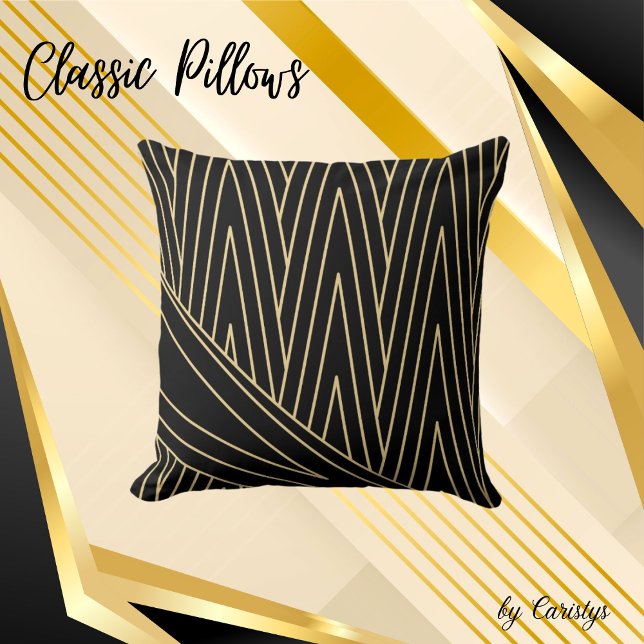 Cojín decorativo Art Deco Negro y Oro (Subido por el creador)
