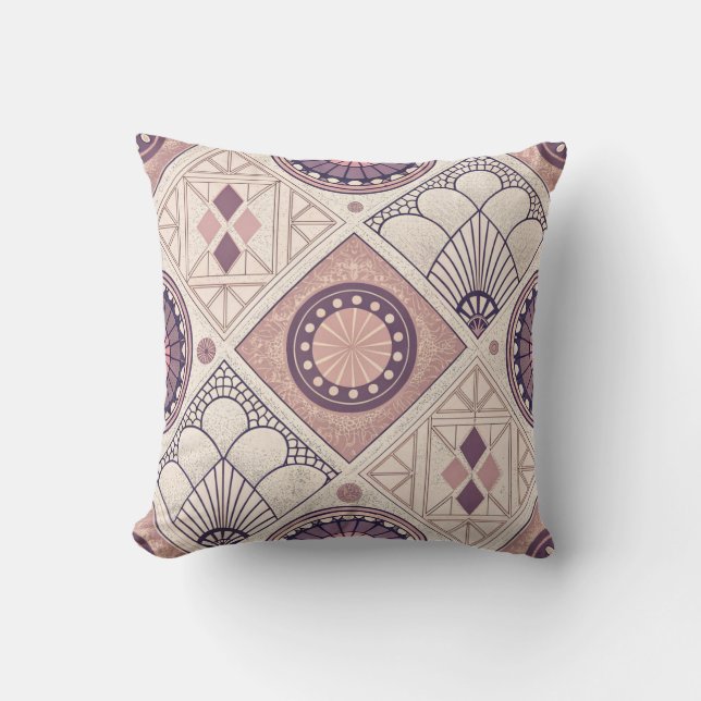 Cojín Decorativo Art Deco Neutral Geométrico (Anverso)