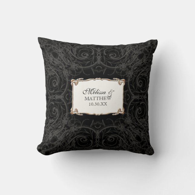 Cojín Decorativo Art Deco Nouveau Lace n Gold Look Personalizado (Anverso)