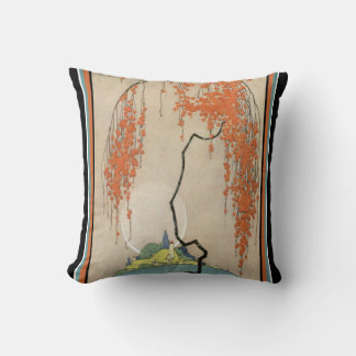 Cojín decorativo Art Deco Oriental Coral Blossoms