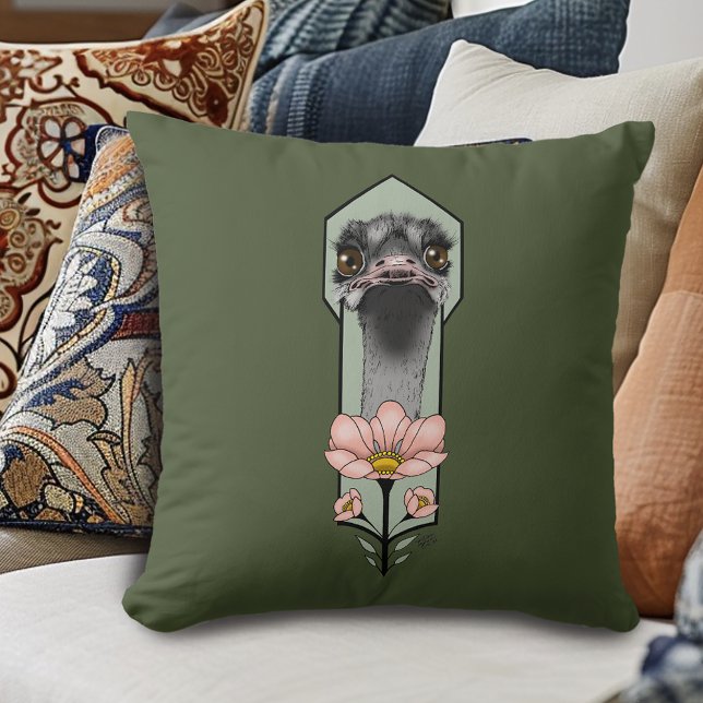Cojín Decorativo Art Deco Ostrich Green (Subido por el creador)