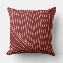 Cojín decorativo Art Deco Rojo y Oro