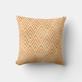 Cojín Decorativo Art Deco Triángulo Geometría Cálido Oro Cobre Amar
