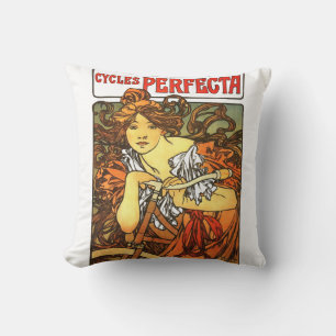 Cojín Decorativo Art Nouveau Bicycle Mucha Art