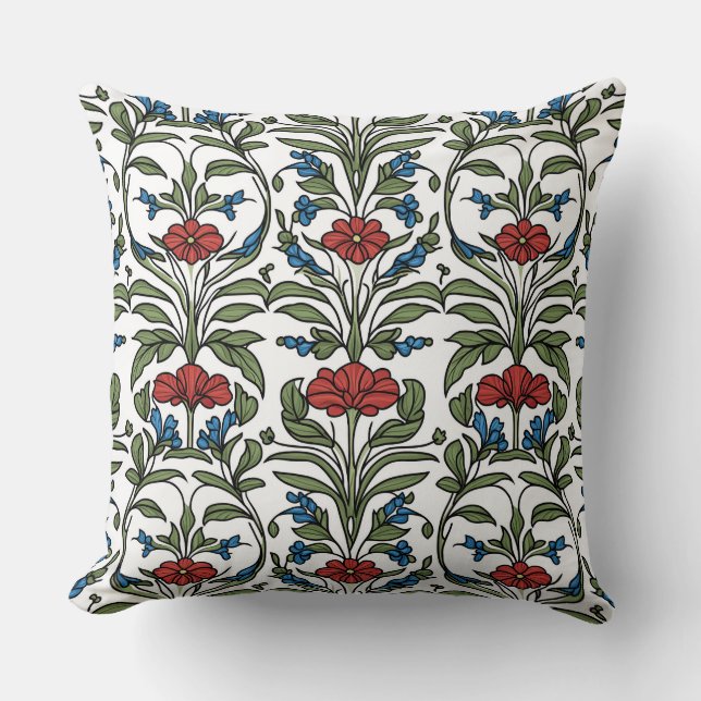 Cojín Decorativo Art Nouveau Chinoiserie Lotus Floral (Anverso)