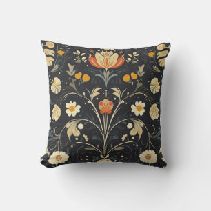 Cojín decorativo Art Nouveau de diseño de flores