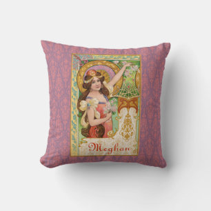 Cojín decorativo Art Nouveau de primavera