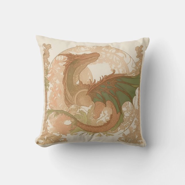 Cojín Decorativo Art Nouveau - Dragon (Anverso)