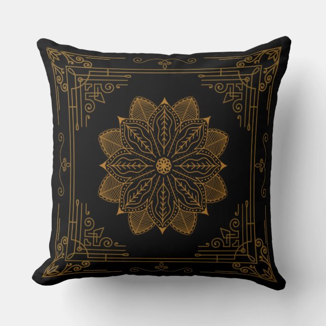 Cojín Decorativo Art Nouveau "Ebony" (Anverso)