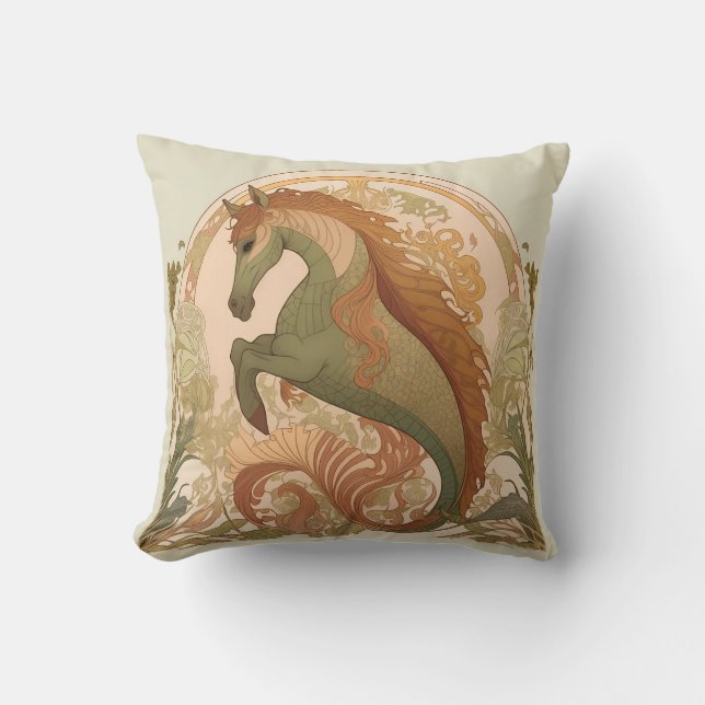 Cojín Decorativo Art Nouveau - Hippocampus (Anverso)
