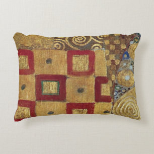 Cojín Decorativo Art Nouveau Klimt - Oro, Rojo, Viejo Oro, Plata