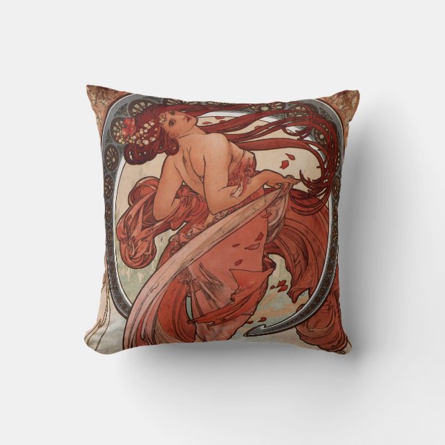 Cojín Decorativo Art Nouveau ~ La dama bailarina cuchicheos (Anverso)