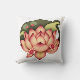 Cojín Decorativo Art Nouveau Lotus con lirios de agua