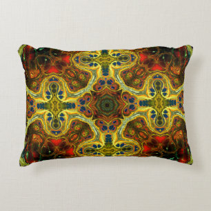 Cojín Decorativo art nouveau ornamental vintage patrón en verde, y