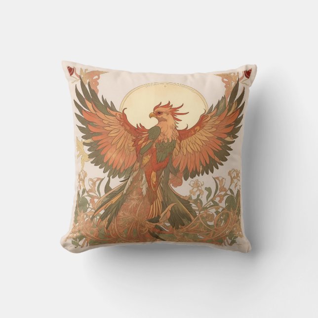 Cojín Decorativo Art Nouveau - Phoenix (Anverso)