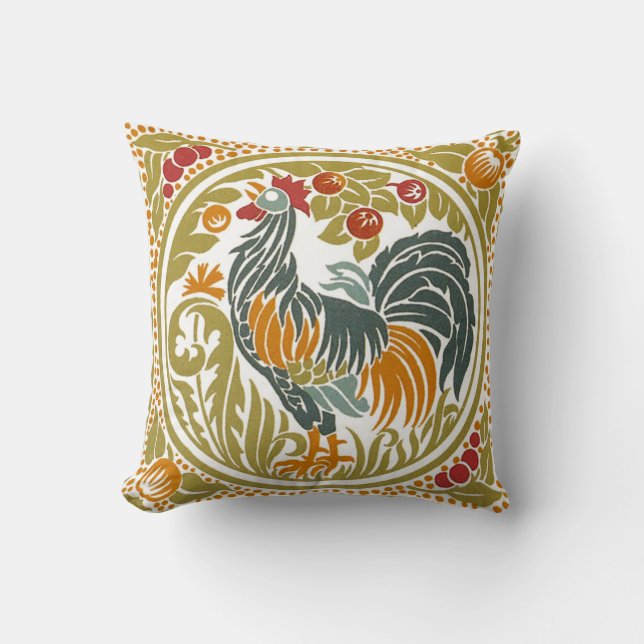 Cojín Decorativo Art Nouveau Rooster (Anverso)