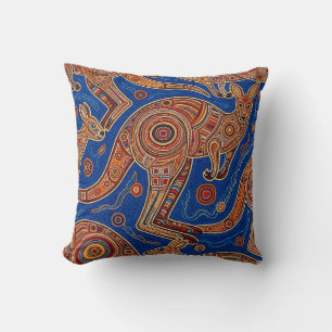 COJÍN DECORATIVO ARTE ABORIGEN DE CANGURO
