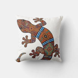 COJÍN DECORATIVO ARTE ABORIGEN DE GECKO