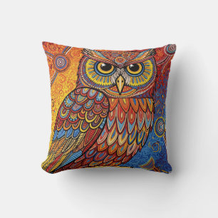COJÍN DECORATIVO ARTE ABORIGEN DEL BÚHO